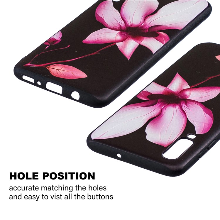 Embossment Patterned TPU Case Accessory for Samsung Galaxy A70 - Pretty Flower-3