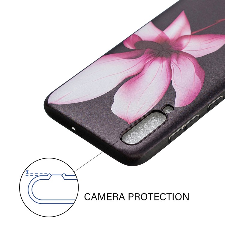 Embossment Patterned TPU Case Accessory for Samsung Galaxy A70 - Pretty Flower-4