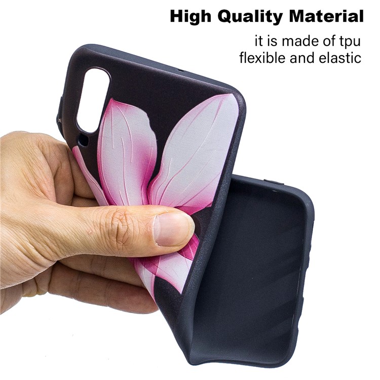 Embossment Patterned TPU Case Accessory for Samsung Galaxy A70 - Pretty Flower-5