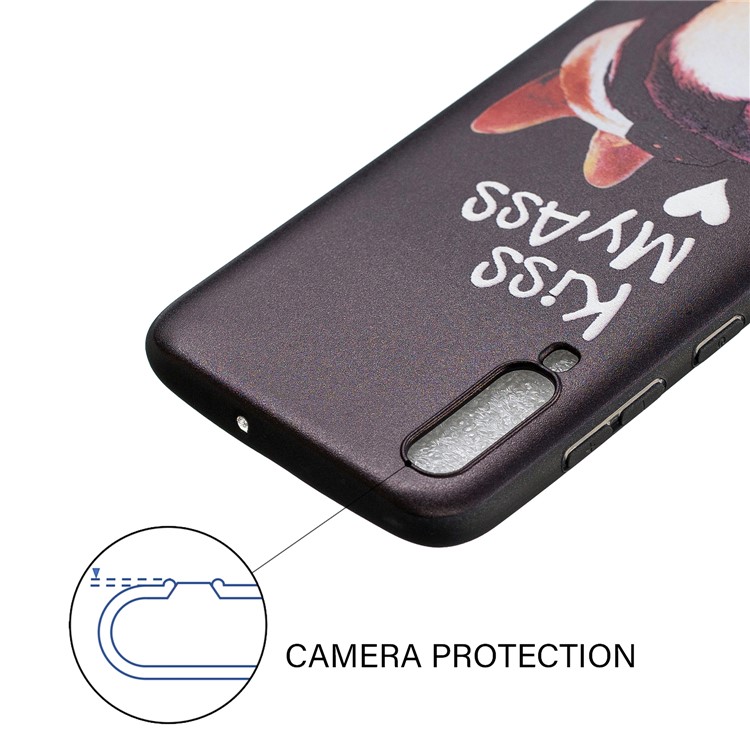 Embossment Patterned TPU Case Accessory for Samsung Galaxy A70 - Kiss My Ass-4