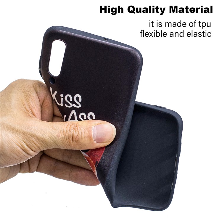 Embossment Patterned TPU Case Accessory for Samsung Galaxy A70 - Kiss My Ass-5