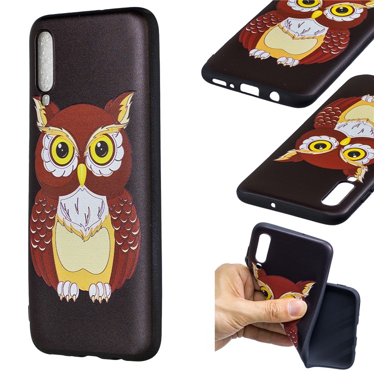 Embossment Patterned TPU Case Accessory for Samsung Galaxy A70 - Lovely Owl-1