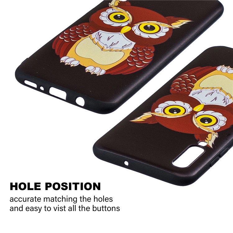 Embossment Patterned TPU Case Accessory for Samsung Galaxy A70 - Lovely Owl-3