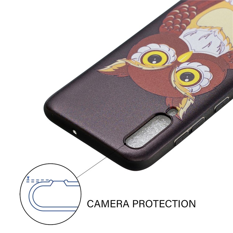Embossment Patterned TPU Case Accessory for Samsung Galaxy A70 - Lovely Owl-4