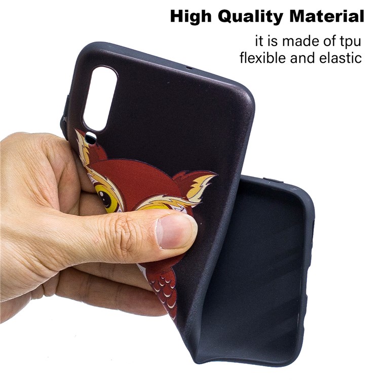Embossment Patterned TPU Case Accessory for Samsung Galaxy A70 - Lovely Owl-5