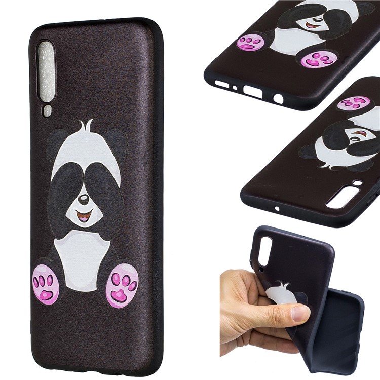 Embossment Patterned TPU Case Accessory for Samsung Galaxy A70 - Cute Panda-1