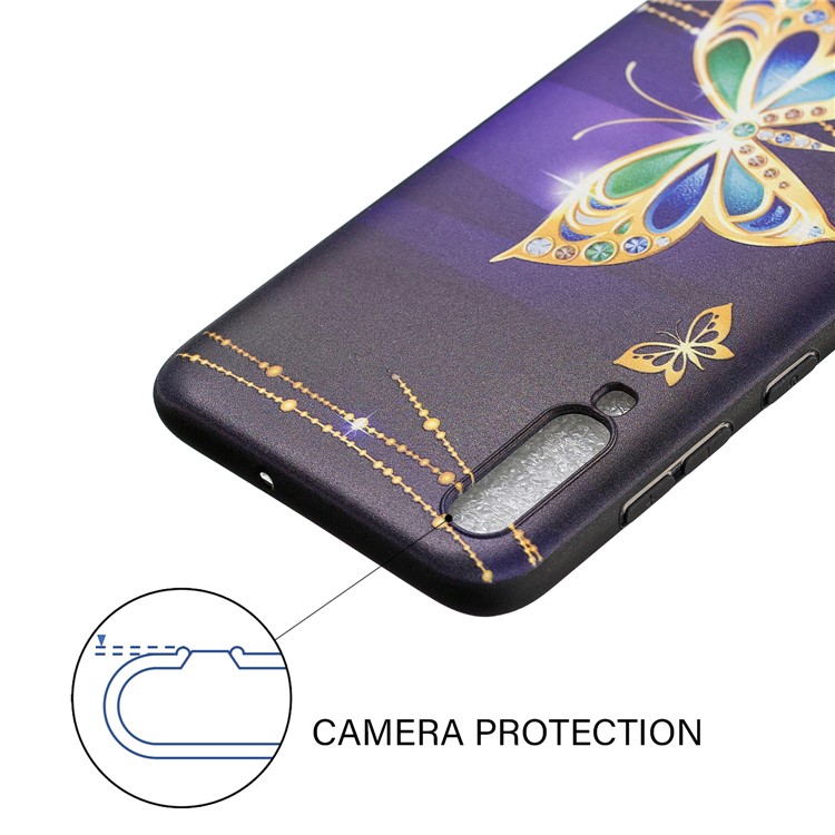 Embossment Patterned TPU Case Accessory for Samsung Galaxy A70 - Diamante Butterfly-4
