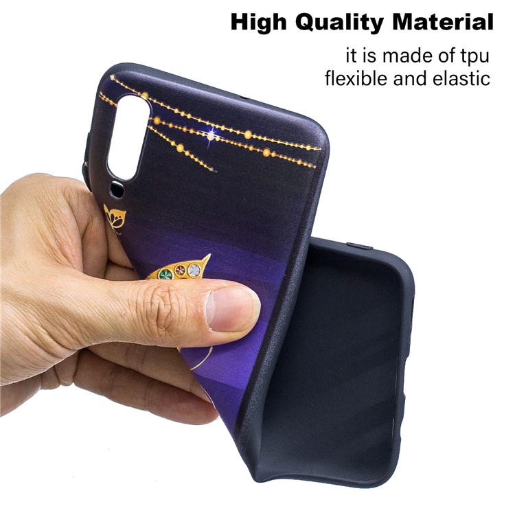 Embossment Patterned TPU Case Accessory for Samsung Galaxy A70 - Diamante Butterfly-5