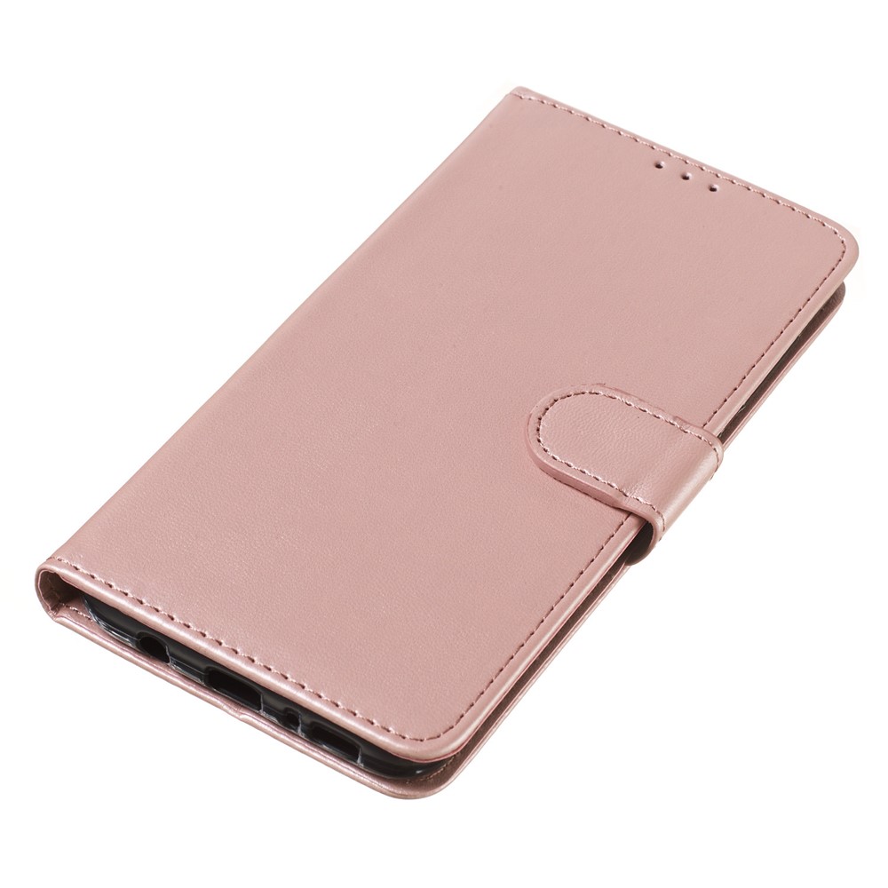 Solid Color Leather Store Case de la Caja Del Teléfono Para Samsung Galaxy A70 - Rosa Claro