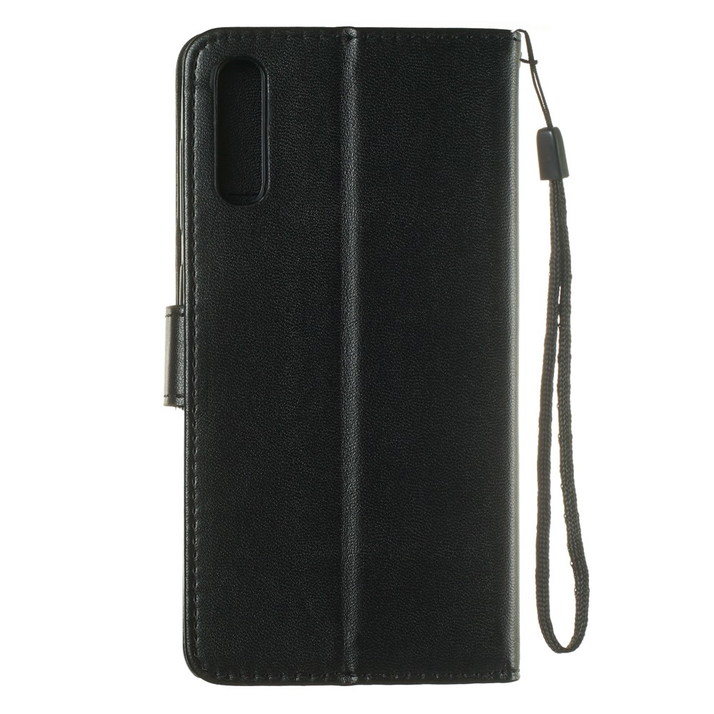 Tampa Do Caso Do Telefone Do Suporte Da Carteira Da Cor Sólida Para A Galáxia A70 De Samsung - Preto-3