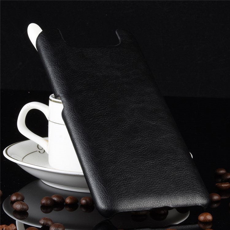 Litchi Texture PU Leather Coated PC Hard Case for Samsung Galaxy A80 / A90 - Black-5
