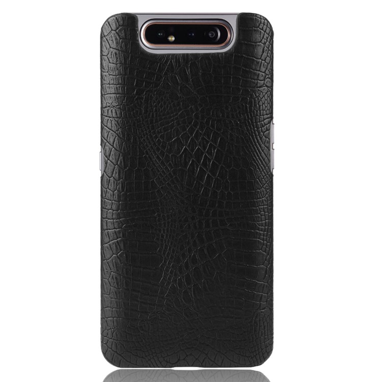 Krokodilbeschaffenheit PU-Leder Beschichtete PC-Telefonabdeckung Für Samsung-Galaxie A80 / A90 - Schwarz-2