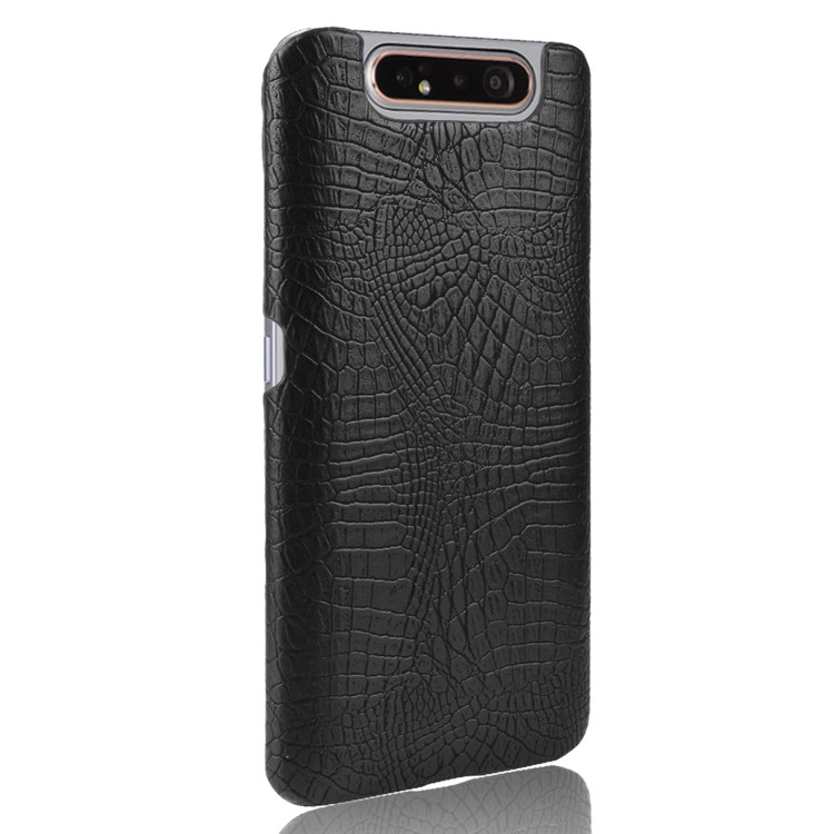 Krokodilbeschaffenheit PU-Leder Beschichtete PC-Telefonabdeckung Für Samsung-Galaxie A80 / A90 - Schwarz-3