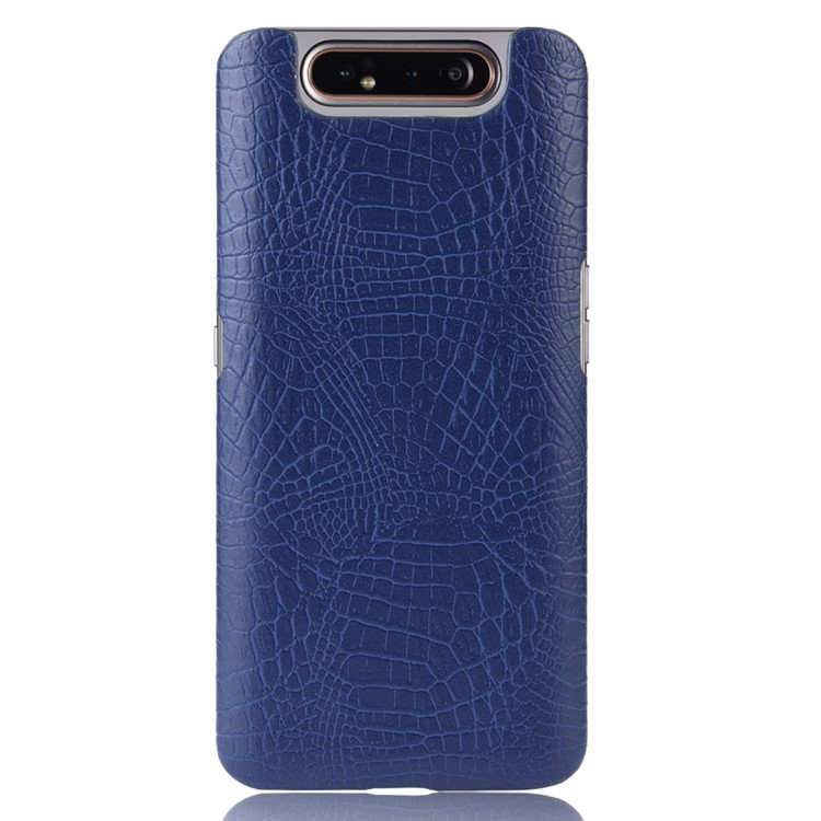 Crocodile Texture PU Leather Coated PC Phone Cover for Samsung Galaxy A80 / A90 - Dark Blue-2
