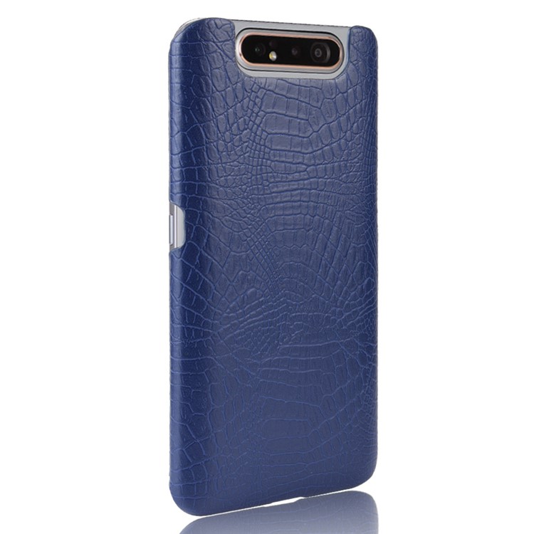 Crocodile Texture PU Leather Coated PC Phone Cover for Samsung Galaxy A80 / A90 - Dark Blue-3