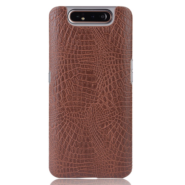 Crocodile Texture PU Leather Coated PC Phone Cover for Samsung Galaxy A80 / A90 - Brown-2