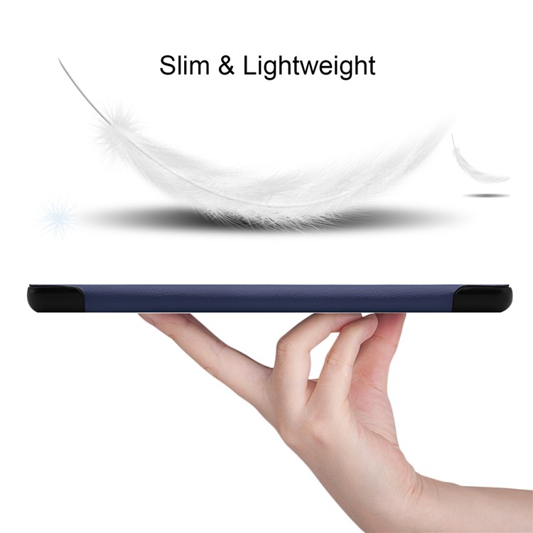 ENKAY for Samsung Galaxy Tab A 8.0 (2019) with S Pen P200 P205 Tri-fold PU Leather Stand Shell - Dark Blue-4