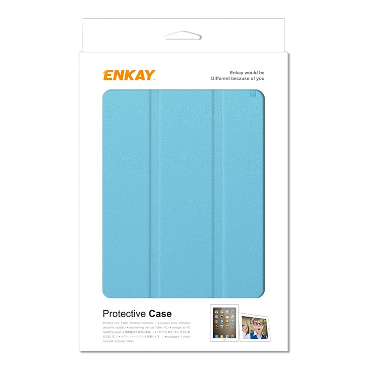 ENKAY for Samsung Galaxy Tab A 8.0 (2019) with S Pen P200 P205 Tri-fold PU Leather Stand Shell - Baby Blue-9