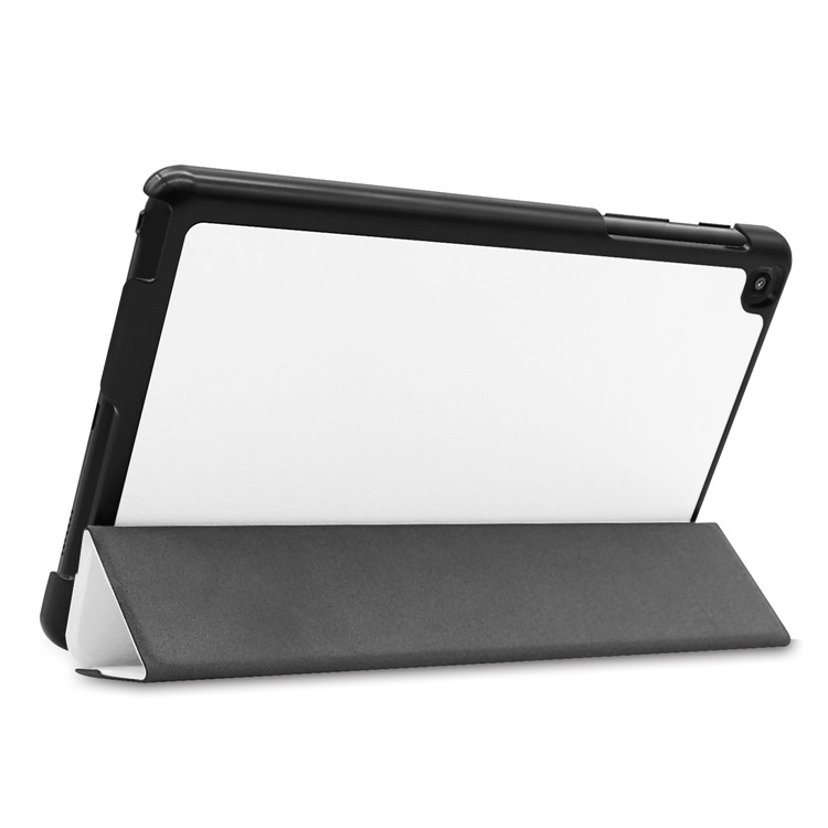 ENKAY for Samsung Galaxy Tab A 8.0 (2019) with S Pen P200 P205 Tri-fold PU Leather Stand Shell - White-7