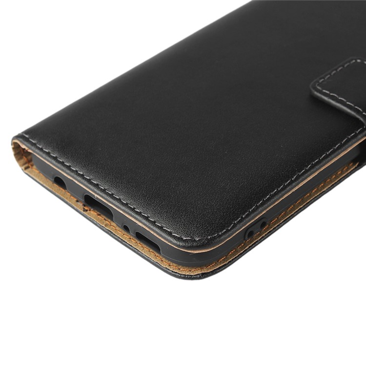 Genuine Leather Wallet Phone Cover wth Stand for Samsung Galaxy M30 - Black-10