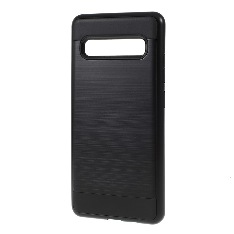 Brushed TPU + PC Hybrid Case for Samsung Galaxy S10 5G - Black-2