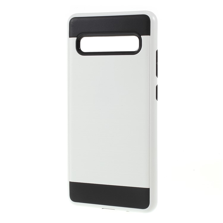 Brushed TPU + PC Hybrid Case for Samsung Galaxy S10 5G - White-2