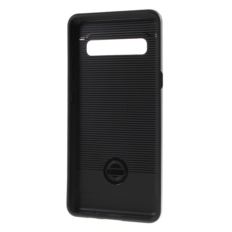 Brushed TPU + PC Hybrid Case for Samsung Galaxy S10 5G - Silver-3