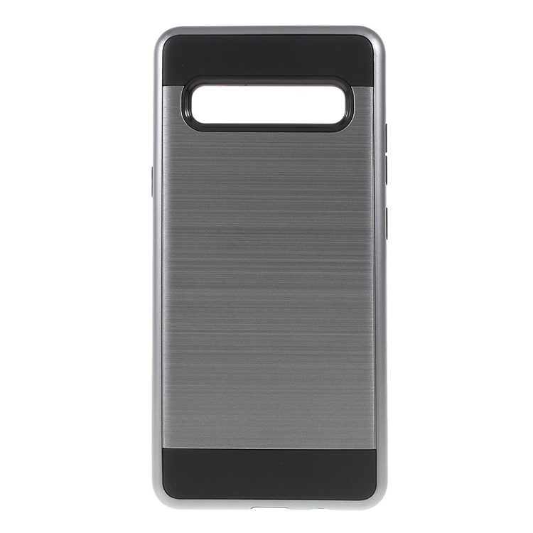 Brushed TPU + PC Hybrid Case for Samsung Galaxy S10 5G - Grey-1