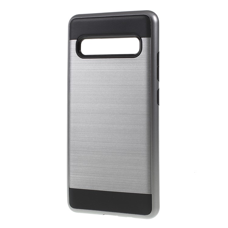 Brushed TPU + PC Hybrid Case for Samsung Galaxy S10 5G - Grey-2