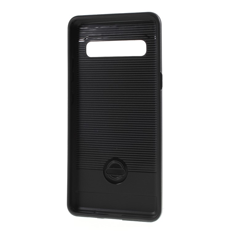 Brushed TPU + PC Hybrid Case for Samsung Galaxy S10 5G - Grey-3