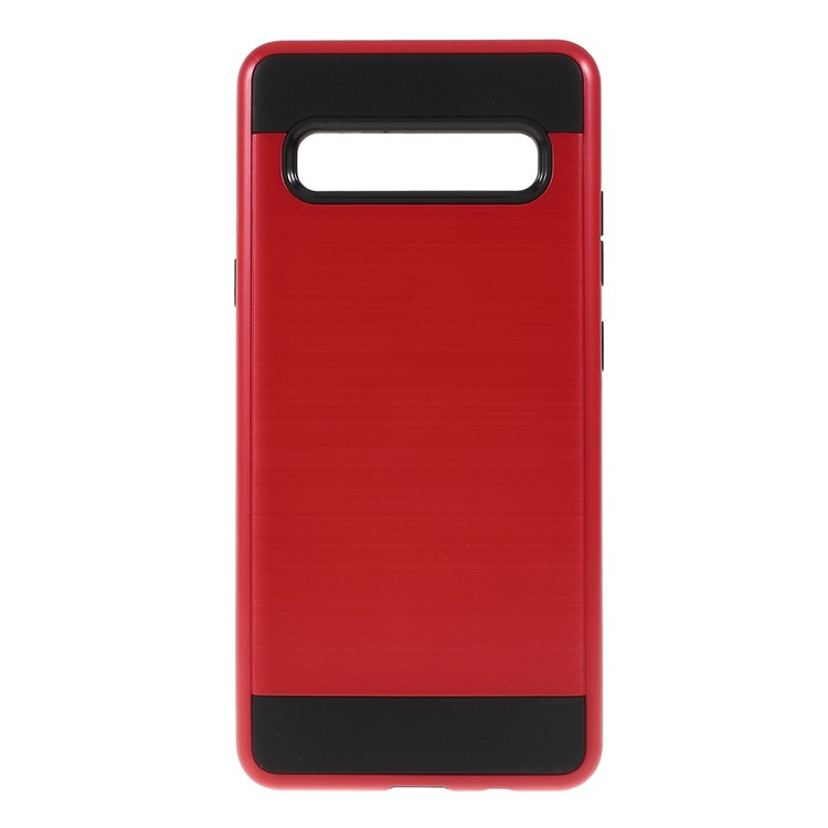 Brushed TPU + PC Hybrid Case for Samsung Galaxy S10 5G - Red-1