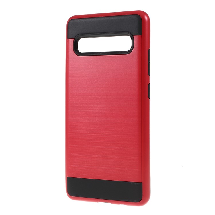 Brushed TPU + PC Hybrid Case for Samsung Galaxy S10 5G - Red-2