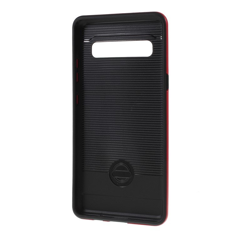 Brushed TPU + PC Hybrid Case for Samsung Galaxy S10 5G - Red-3
