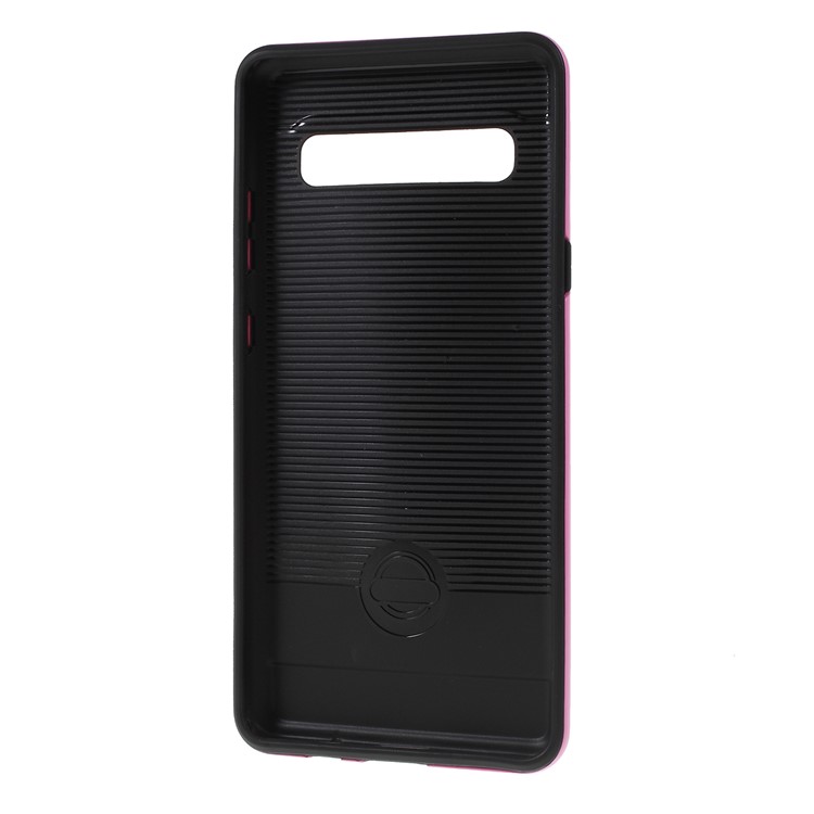 Brushed TPU + PC Hybrid Case for Samsung Galaxy S10 5G - Pink-3