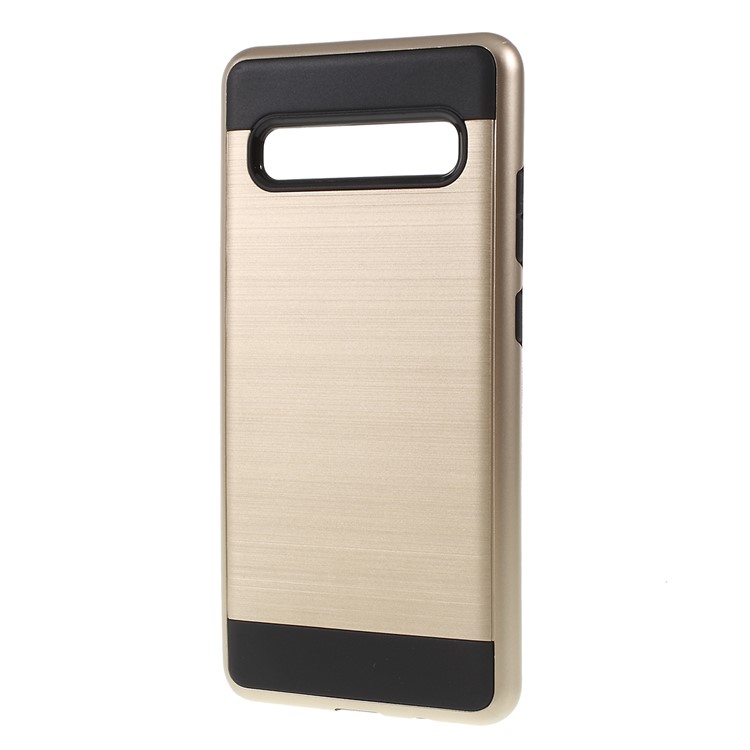 Brushed TPU + PC Hybrid Case for Samsung Galaxy S10 5G - Gold-2