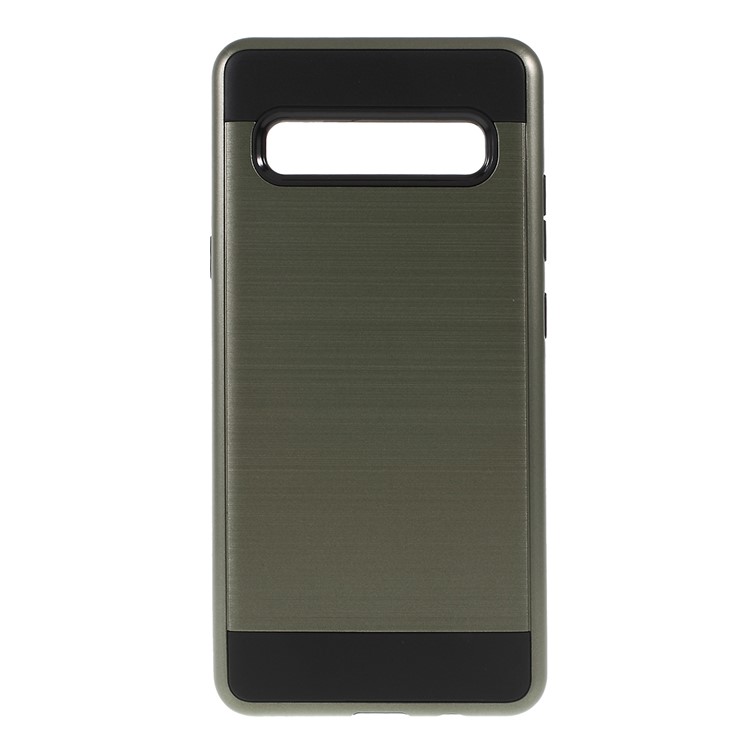 Brushed TPU + PC Hybrid Case for Samsung Galaxy S10 5G - Army Green-1