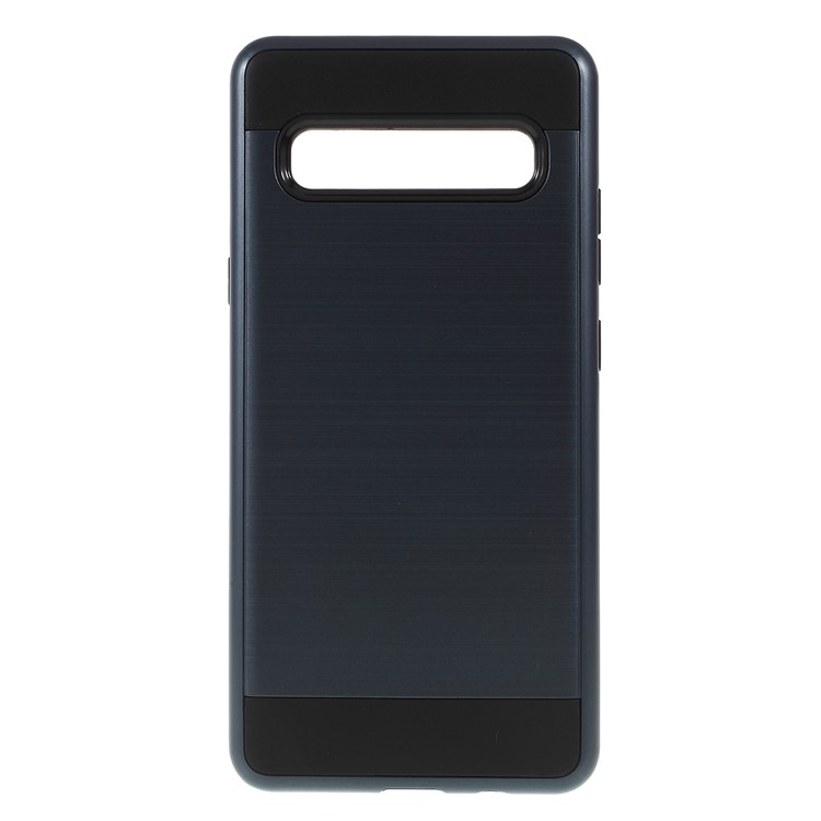 Brushed TPU + PC Hybrid Case for Samsung Galaxy S10 5G - Dark Blue-1
