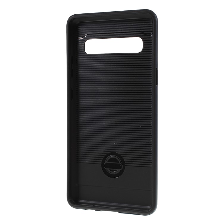 Brushed TPU + PC Hybrid Case for Samsung Galaxy S10 5G - Dark Blue-3
