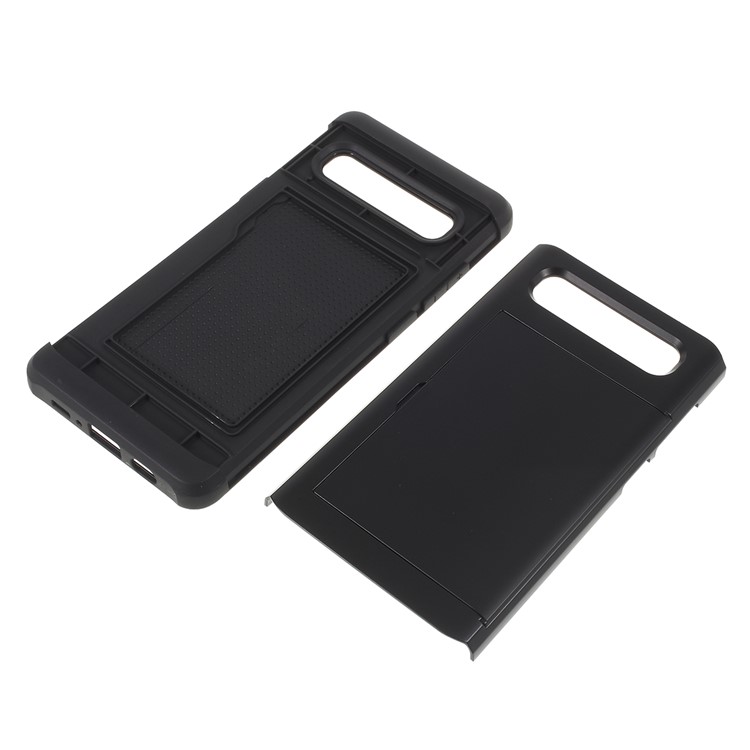 PC + TPU Hybrid Case with Card Slot for Samsung Galaxy S10 5G - Black-7