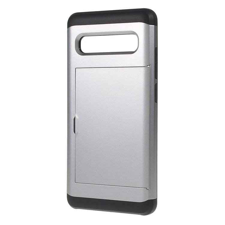 PC + TPU Hybrid Case with Card Slot for Samsung Galaxy S10 5G - Grey-2