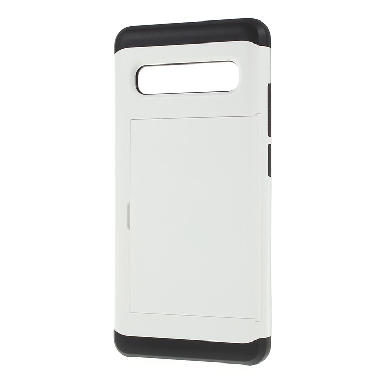 PC + TPU Hybrid Case with Card Slot for Samsung Galaxy S10 5G - White-2