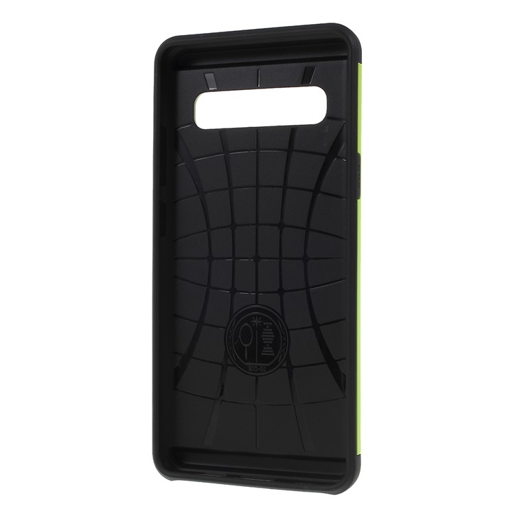 PC + Caso Híbrido TPU Com Slot Para Cartão Para Samsung Galaxy S10 5G - Verde-3