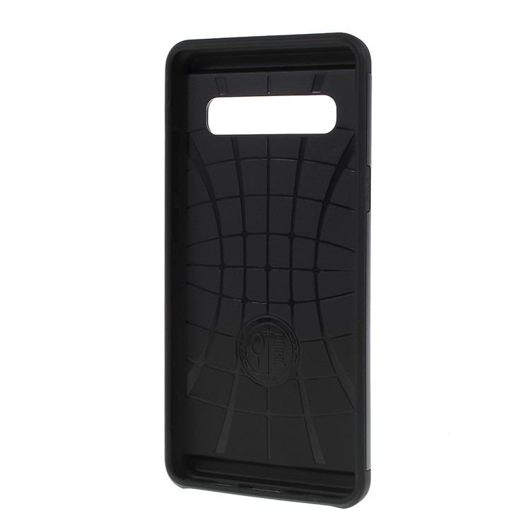 PC + TPU Hybrid Case with Card Slot for Samsung Galaxy S10 5G - Dark Blue-3