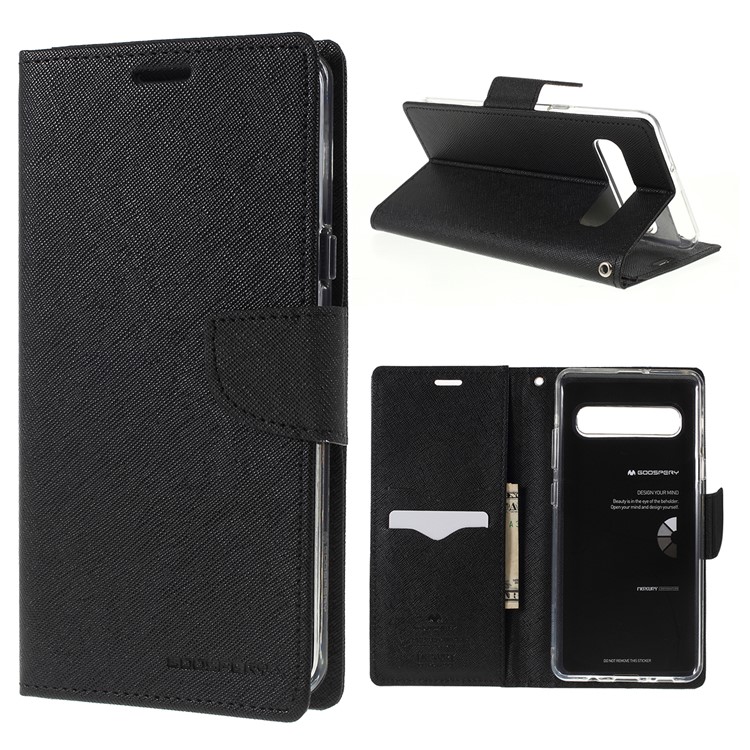 MERCURY GOOSPERY Fancy Diary Leather Stand Cover for Samsung Galaxy S10 5G - Black-1