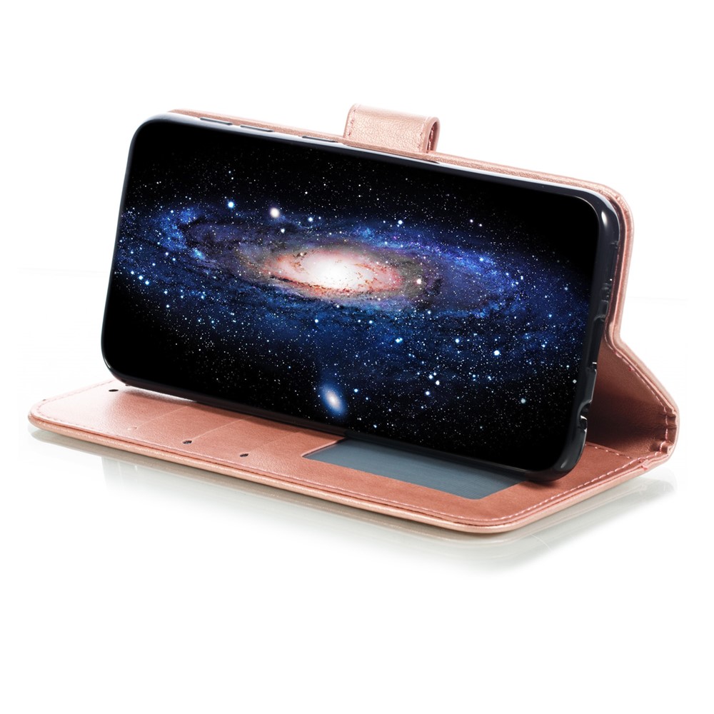 Imprint Mandala Flower Stand Wallet Leather Case for Samsung Galaxy A20e - Rose Gold-8