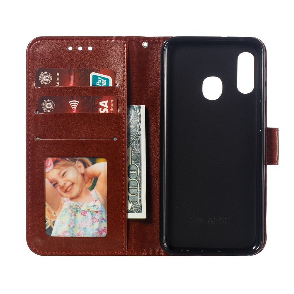 Imprint Mandala Flower Stand Wallet Leather Case for Samsung Galaxy A20e - Brown-9