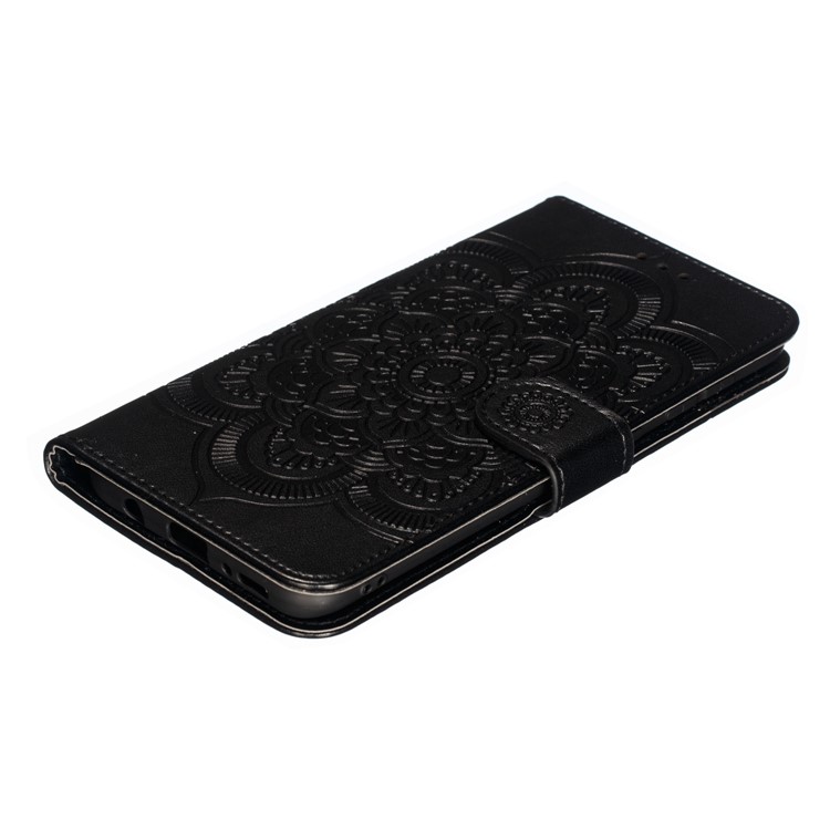 Imprint Mandala Flower Stand Wallet Leather Case for Samsung Galaxy A30 / A20 - Black-5