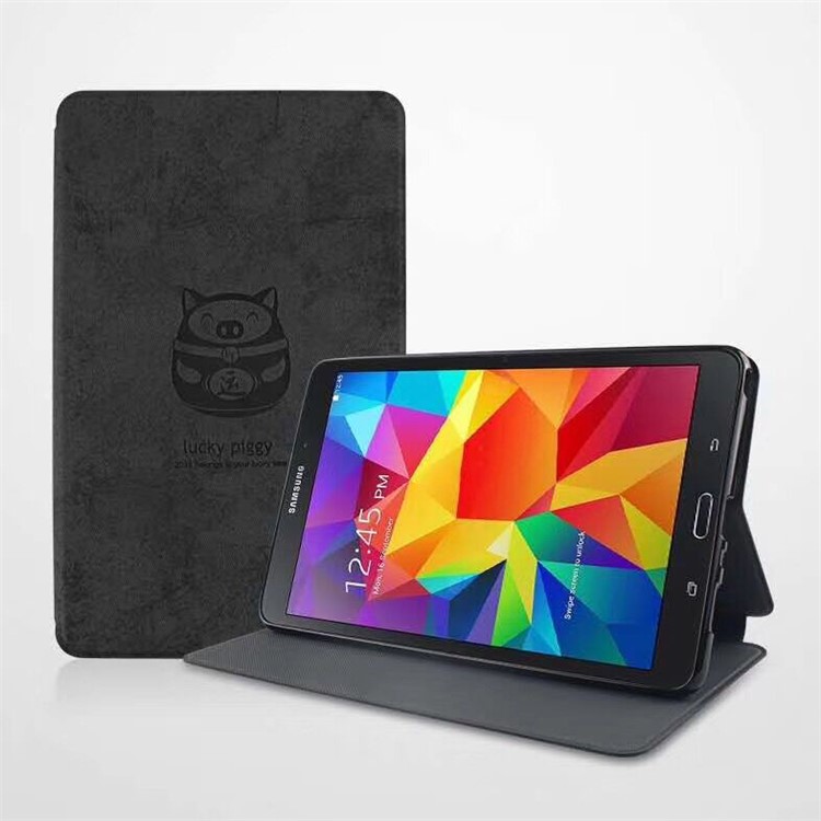 Lucky Piggy Stand Leather Tablet Cover for Samsung Galaxy Tab A 8 (2019) / Tab A with S Pen P200 P205 - Black-1