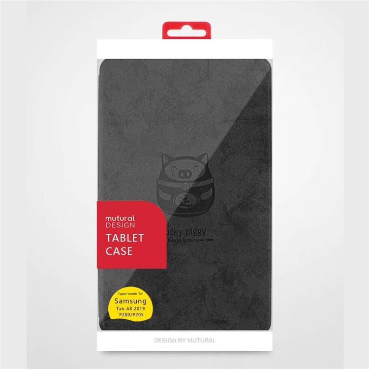 Lucky Piggy Stand Leather Tablet Cover for Samsung Galaxy Tab A 8 (2019) / Tab A with S Pen P200 P205 - Black-3