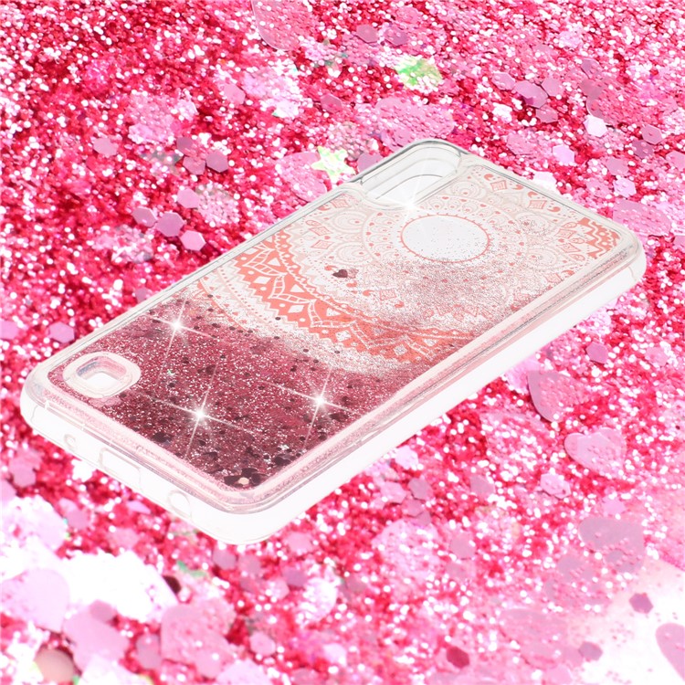 Moving Glitter Powder Sequins Patterned TPU Case for Samsung Galaxy A10/M10 - Mandala-3